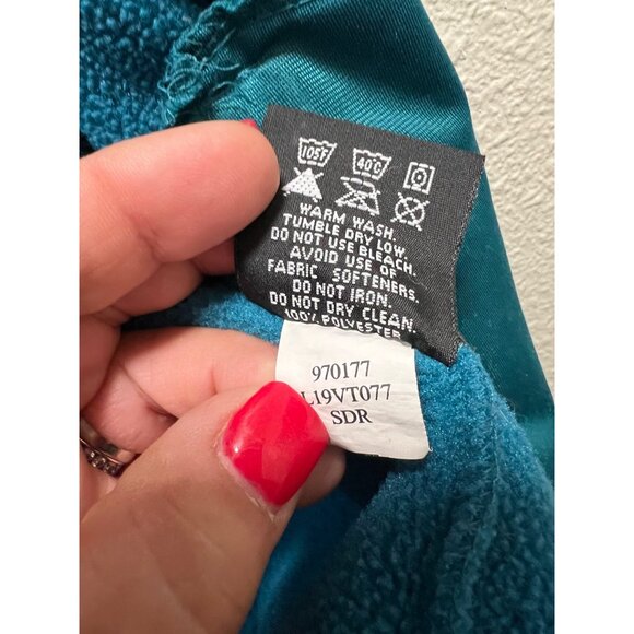 Cabelas Womens Polartec Fleece Vest Teal Zip-Up Sleeveless Jacket Regular Fit - Picture 3 of 6